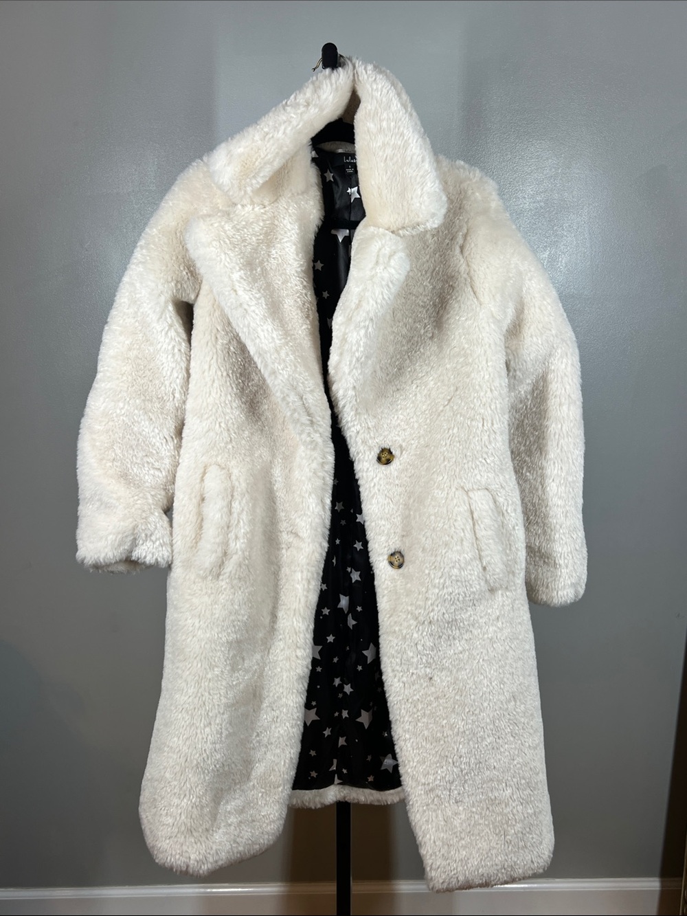 Lulu's Cream Faux Shearling Teddy Coat